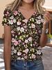New summer new print casual v-neck T-shirt trendy creative elements suitable for casual T-shirts