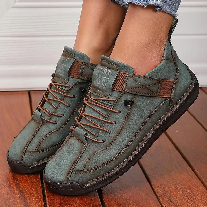 Fashion Women's Boots Mid Top for Summer British Style Retro Anti Slip Workwear Shoes Fashionable Luxurious Design Couple's Loafers