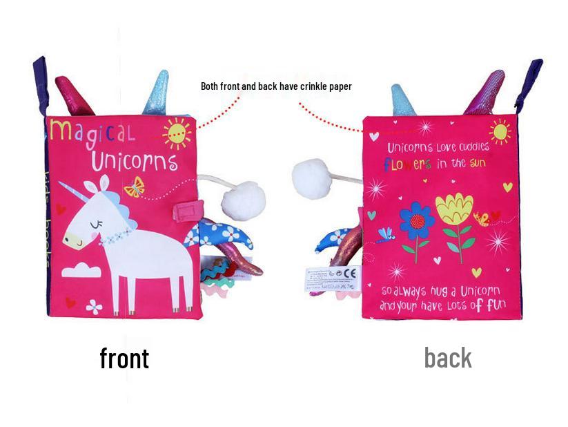 Multifunctional Tear-Proof Cloth Book: Educational Baby Rattle & Enlightenment Toy