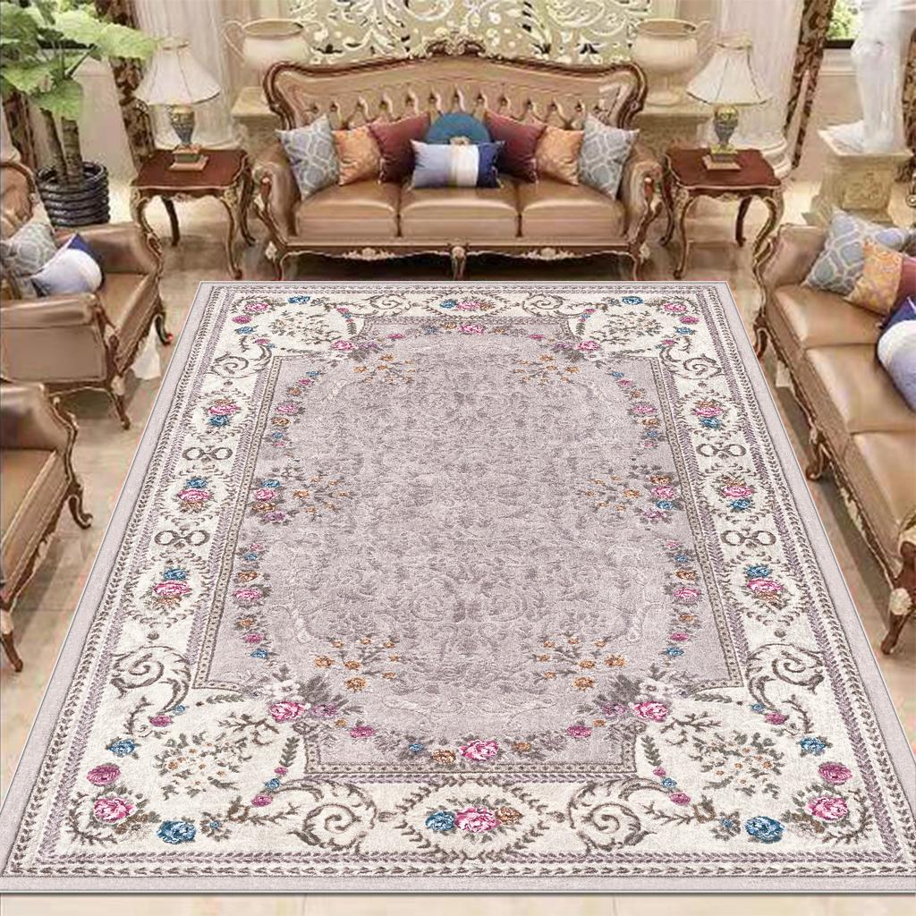 European Style Carpet for Living Room Home Decoration Luxury Large Rugs Bedroom Bedside Non-slip Mats Lint-free Easy Clean Rug