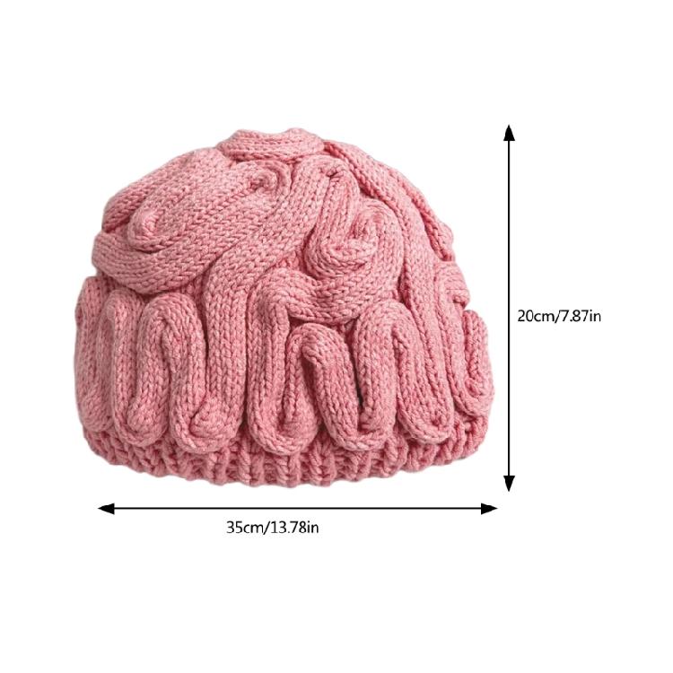 Winter Warm Novelty Hat for Adult Cerebrum Hat Pullover Skull Hat for Outdoor Activity Halloween Dressingup Headwear