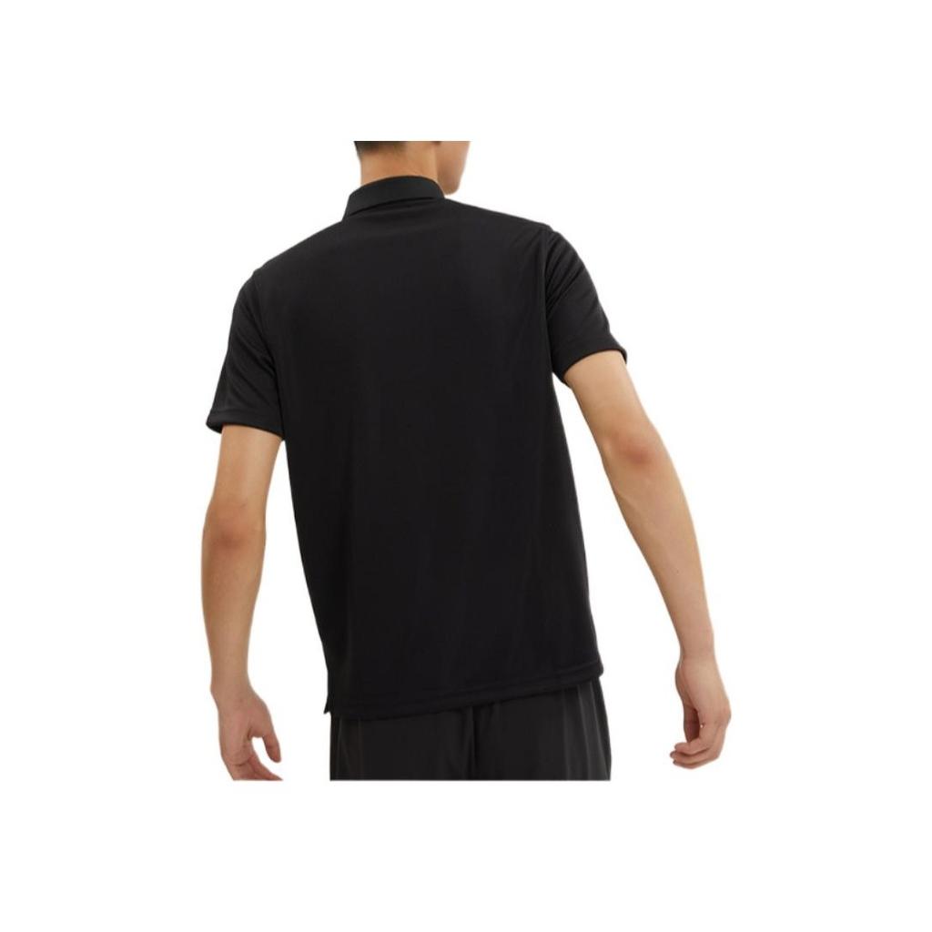 PUMA Solid Color Logo Print Half-Zip Polo Shirt Men Tops Black 671927-01