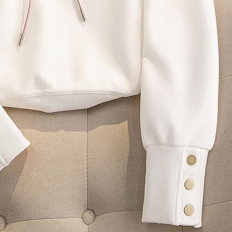 Women's Academic Style Heart Pattern Hooded Sweatshirt