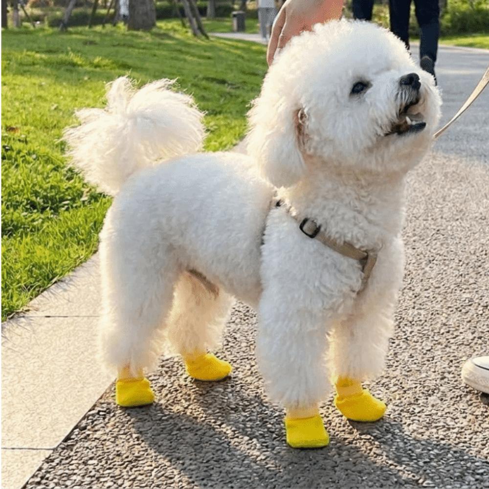 4PCS Adjustable Dog Foot Cover Breathable Anti-slip Pet Socks Pet Supplies Dog Mesh Shoes Snow