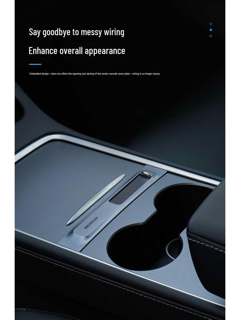 Tesla Model 3/Y Center Console USB Hub: One-to-Three Expansion Dock Charger