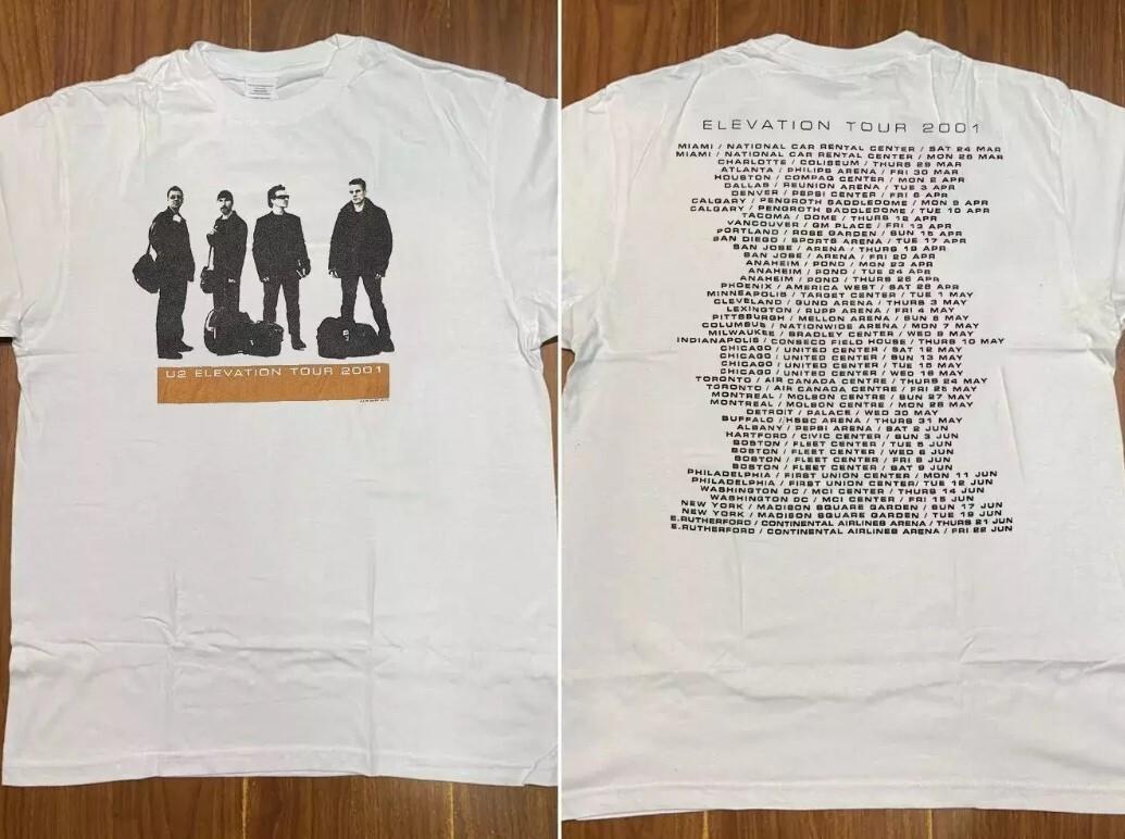U2 Elevation Tour 2001 T-Shirt U2 Rock Band Elevation Tour Shirt S