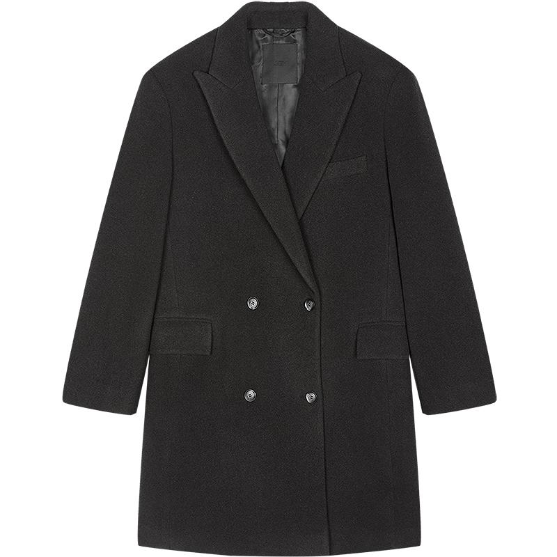 JNBY 2025 Winter Loose-Fit Wool Lapel Coat