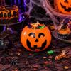 Halloween Pumpkin or - Handheld Candy Pail with Handle, Orange Decor for Party and Collection