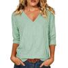 Women's Casual Striped Print Three-Quarter Sleeve Pullover Top