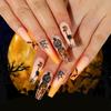 1 Sheet Coffin Press on Nails French Fake Nails Tips Full Cover Acrylic Nails Glossy Horrible Halloween False Nails