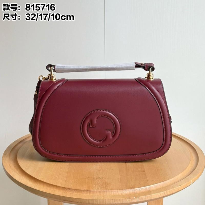 Mode 24 Neuer Stil G Trend Kuh Ein Schulter Tragbar Zhu Perle Ähnliches Modell Damen BLONDIE Rindsleder Hand 32x17x10CM rot