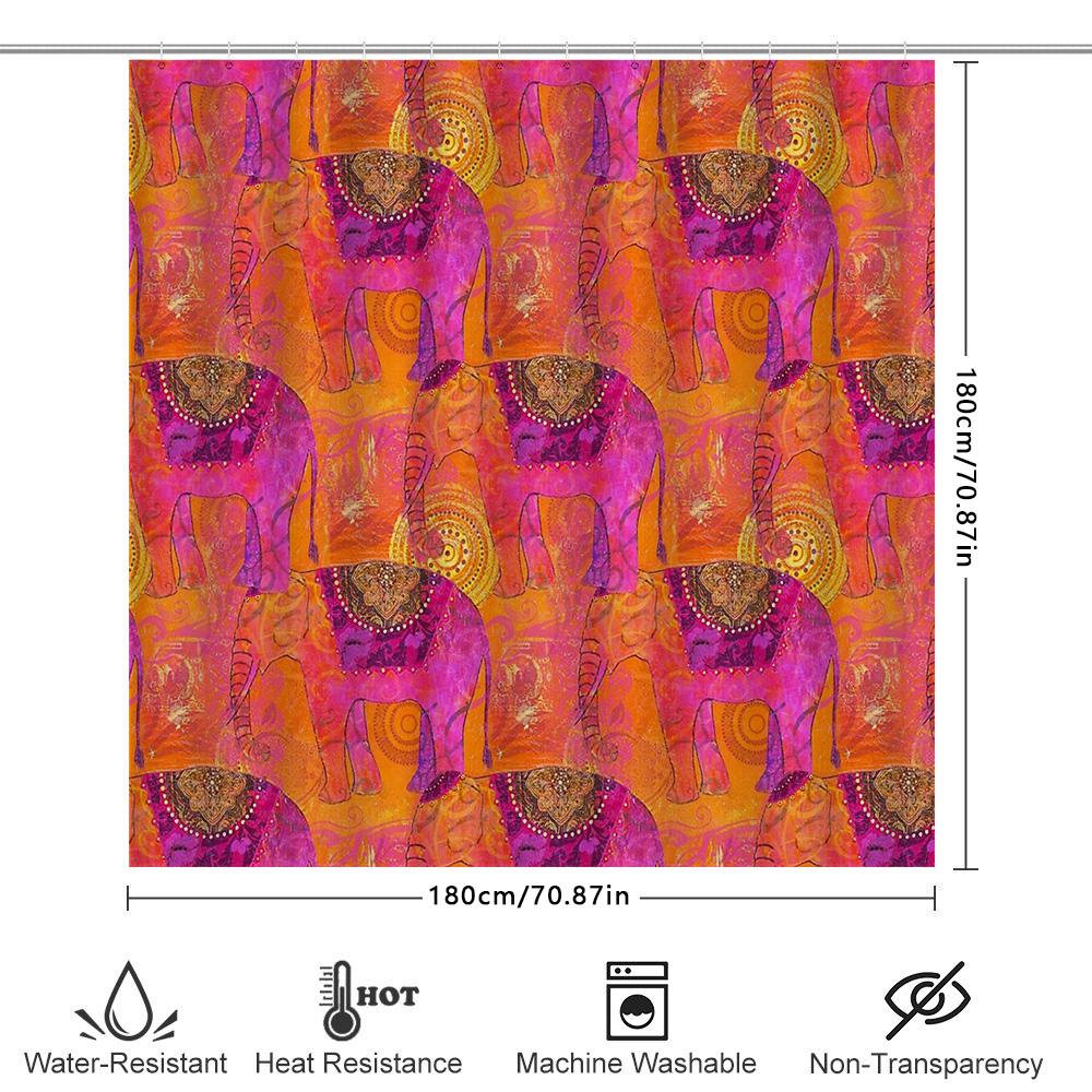 Bathroom Shower Curtain Floral Pattern Waterproof Fabric Decor Vintage Farmhouse Coastal Home
