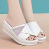 Thick Soled Slippers For Women 2025 Summer New Minimalist Temperament Slope Heel Casual Sandals Rhinestones Versatile Outdoor