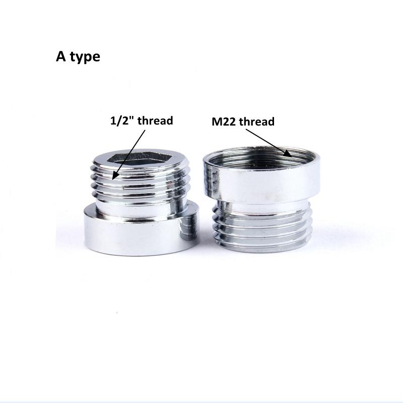 Edelstahl M22 auf 1/2" Gewindeanschluss Haushalt Badezimmer Duschschlauchanschluss Küchenarmatur Gelenke Wasserhahn Adapter