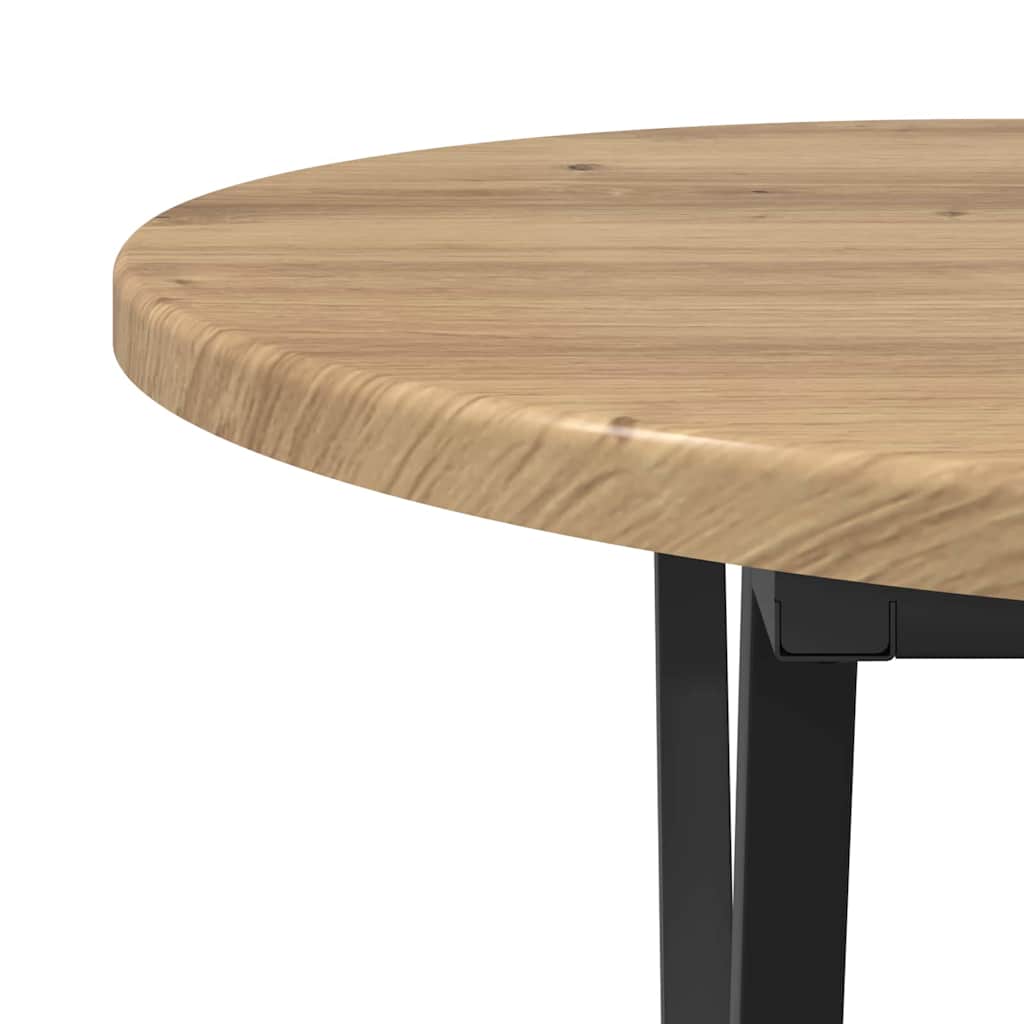 Artisan Oak Coffee Table 80 X 40 X 40.5 Cm Plywood and Metal