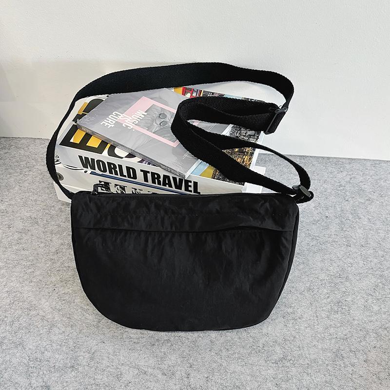 Geantă de umăr ușoară impermeabilă, culoare uni, unisex, geantă crossbody, nailon, ușoară, geantă hobo