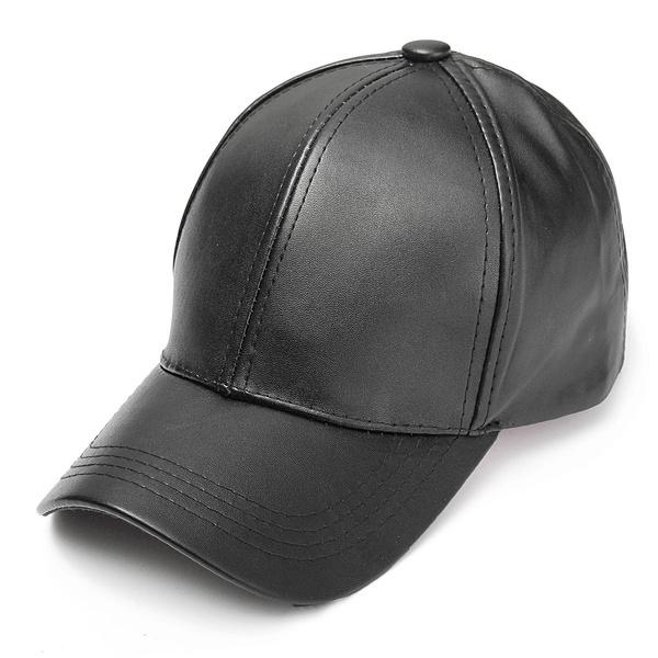 Premium Quality Unisex Women Soft Faux Leather Baseball Cap For Biker Outdoor Use
