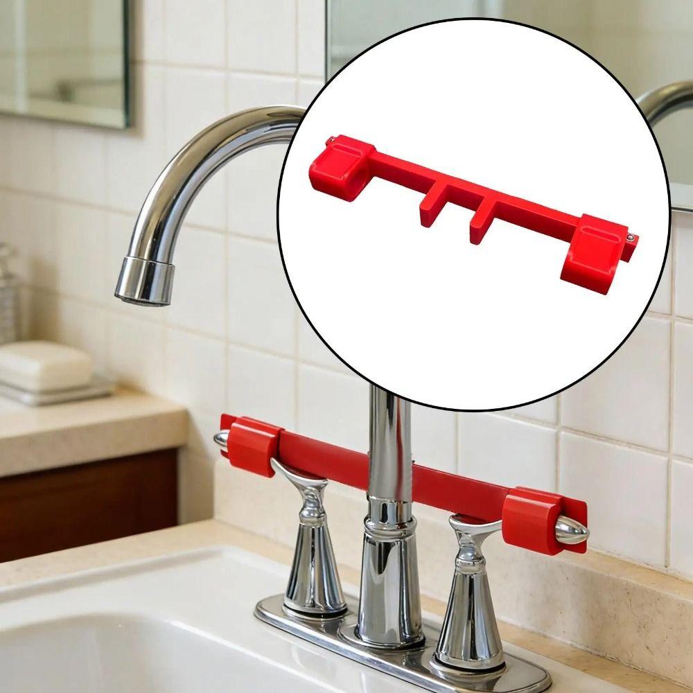 Sturdy Material Portable Double Sink Faucet Handle Lock Safe Material Compact Design Water Tap Control Lock Easy Installation