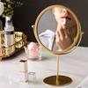 Nordic Gold Round Vanity Mirror For Makeup And Dressing Desk Tabletop Mirrors Home Decor 360°Rotation Adjustable Cosmetic Mirror