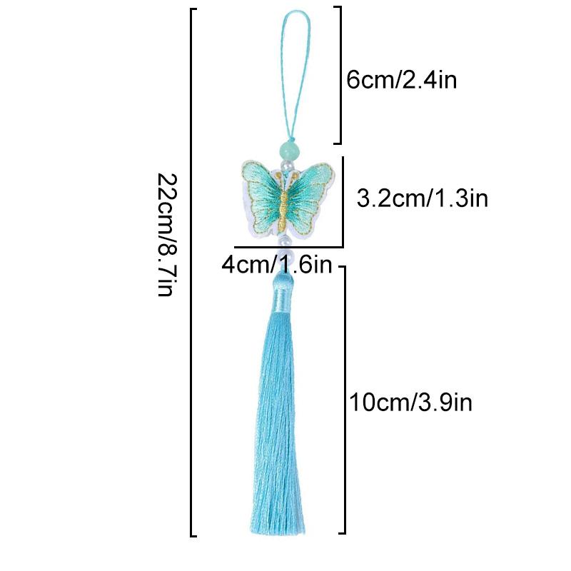 1PC Pearl Phone Bag Butterfly Tassel Hanging Ornament Embroidery Exquisite