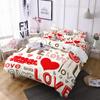 Lips Polyester Duvet Cover Set Red Heart Valentine's Day Present For Couple Wife King Queen Size Bedding Set With Pillowcase