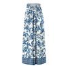 Damen Sommerhose mit weitem Bein, hoher Taille, fließende Taschen, modisch, lässig, lässig, Bohemian-Stil, bedruckt, Strandhose
