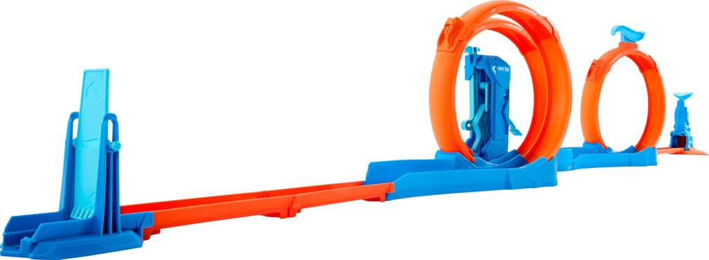 Hot Wheels Triple Loop Spielset mit 1 Mini-Fahrzeug Spielzeug Alter 4 und JDW39 Auto, Spielset, Oben, Orange,