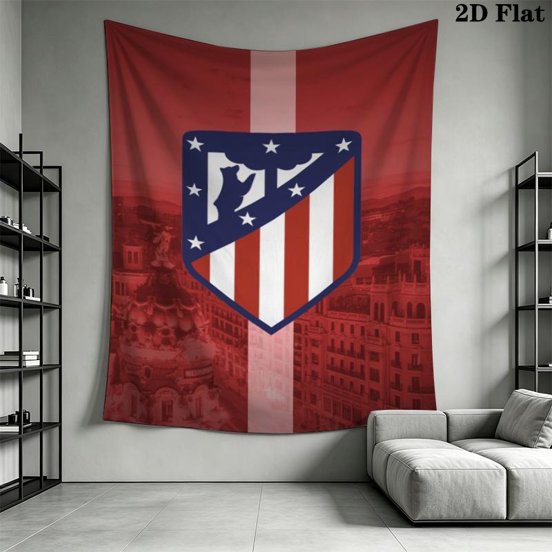 Atletico Madrid Wall Tapestry Aesthetic Wall Hanging Printed Fabric Blanket Decorative Tapestries for Bedroom Living Room Home Decor
