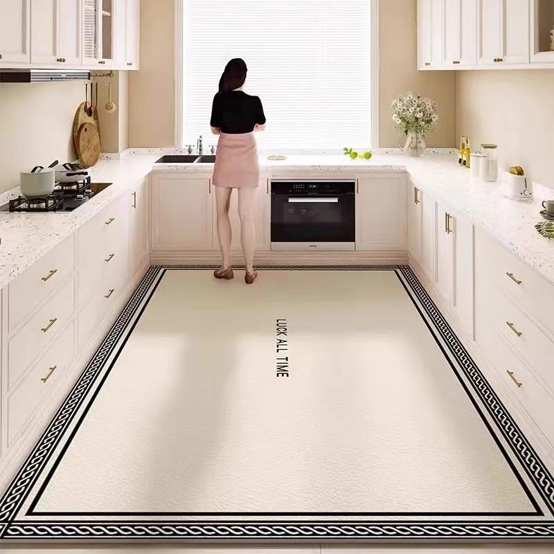 Pvc Leather Washable Kitchen Floor Mat Scrubbable Waterproof Non-Slip Carpet Dirt-Resistant Oil-Resistant Scratch-Resistant Rug