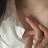 925 Silver Plated Hypoallergenic Bead Necklace Simple Charm Geometric Pendant Choker Birthday Gift Women's Fine Jewelry