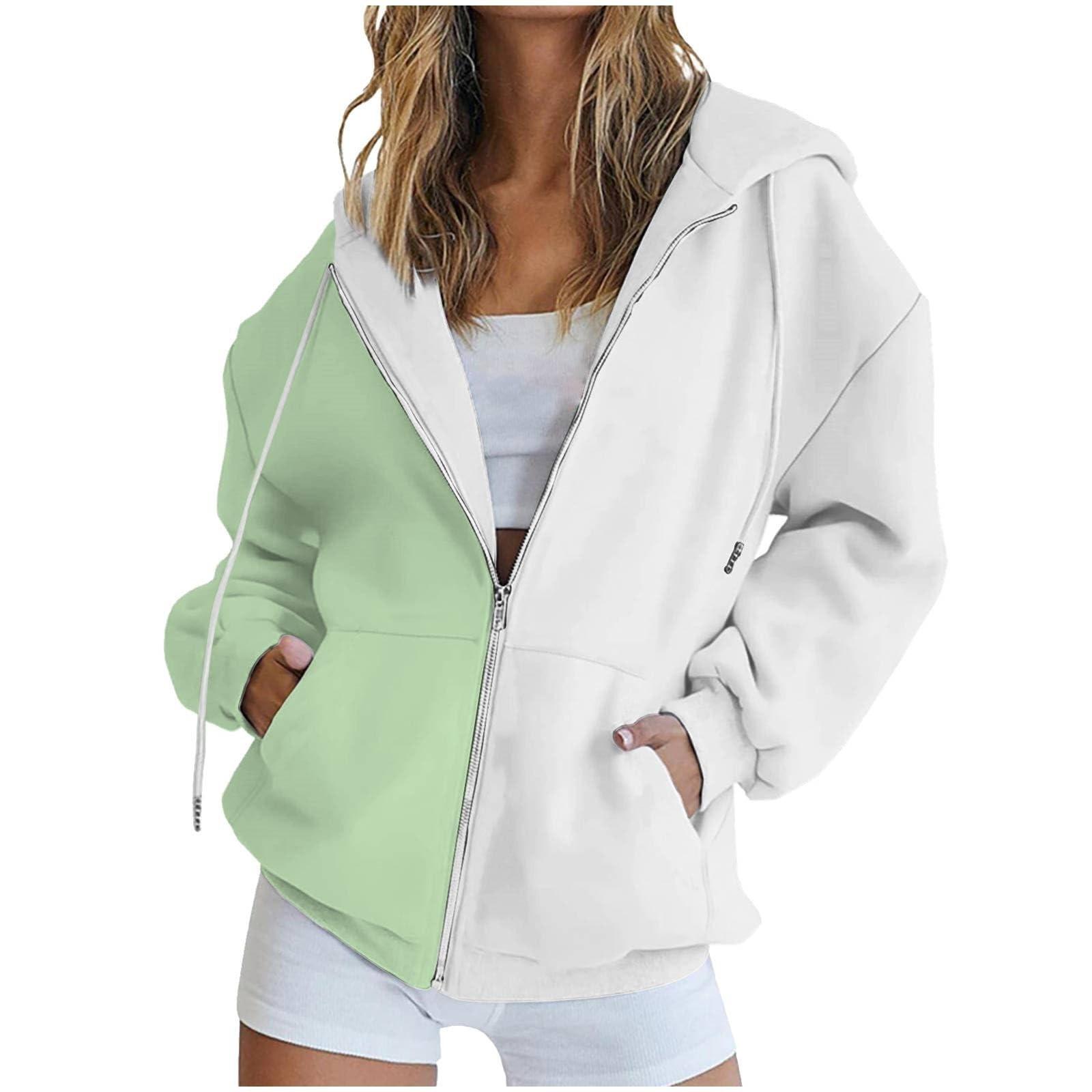 

Women s Fashionable Casual Long-sleeved Pullover Hooded Jacket XXL