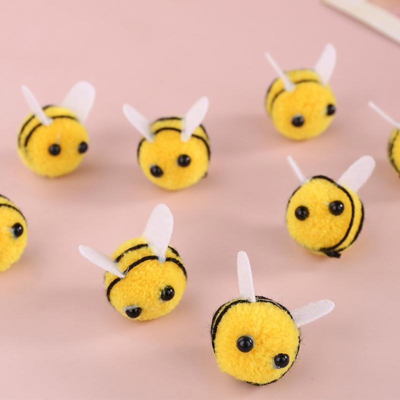 50Pcs Small Bees Decoration Felted Bumblebees Craft Balls For Art Craft Clothing Hat Bag And Baby Showers Decorations