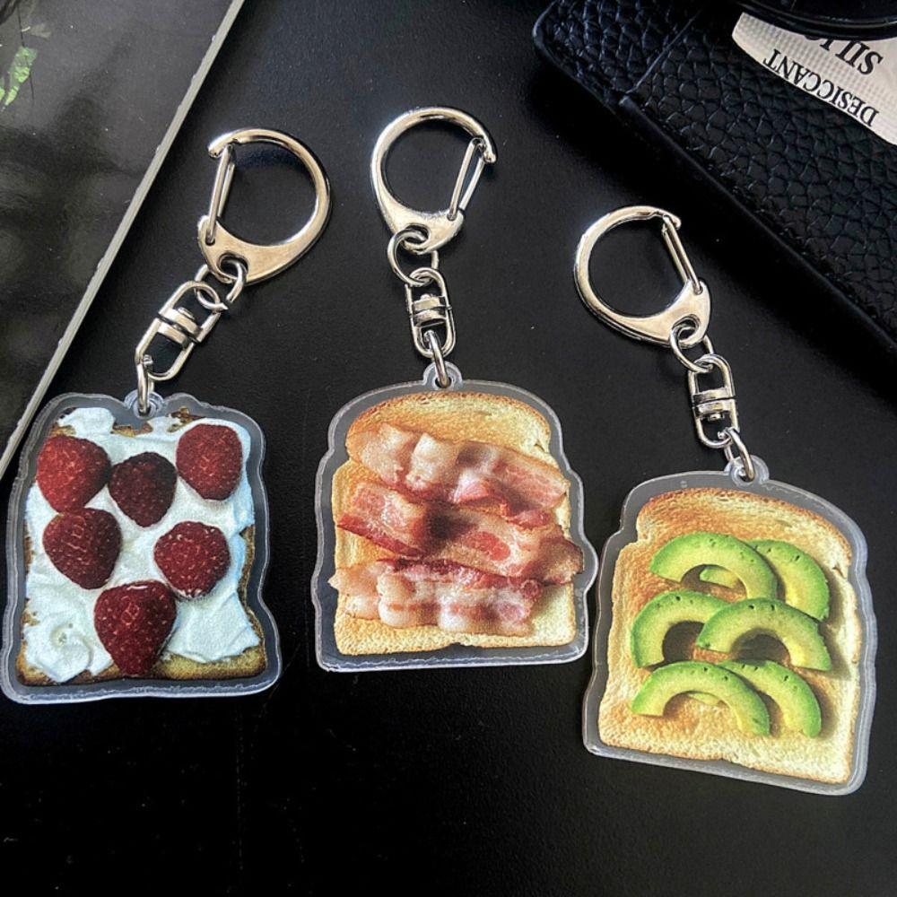 

Pendant Backpack Decoration Backpack Charm Bag Ornaments Toast Cake Dessert Keychain Male/Female