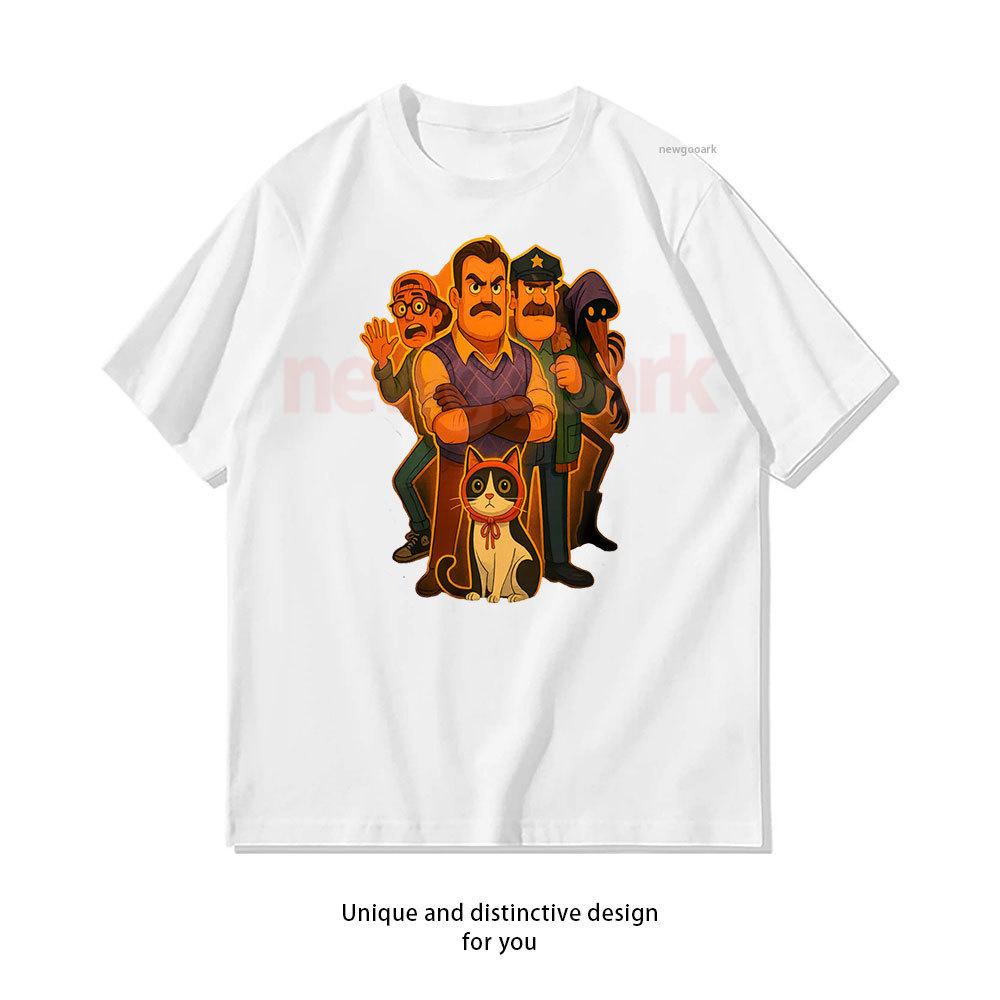 

Cryptic Games Hello Neighbor Graphic T Shirts Woman Man Casual Cotton T Shirt Cartoon Creative Streetwear Ropa De Hombre S