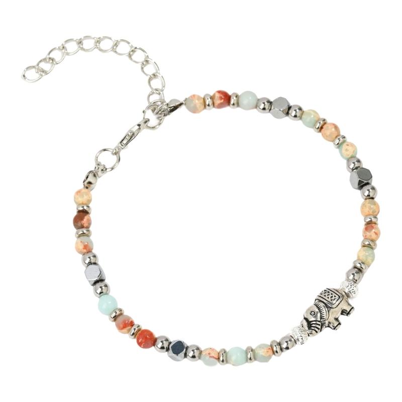Verstellbares Perlenketten-Armband Elefantendesign Armband Handgemacht Mit 5cm Verlängerungskette Für Symbolik