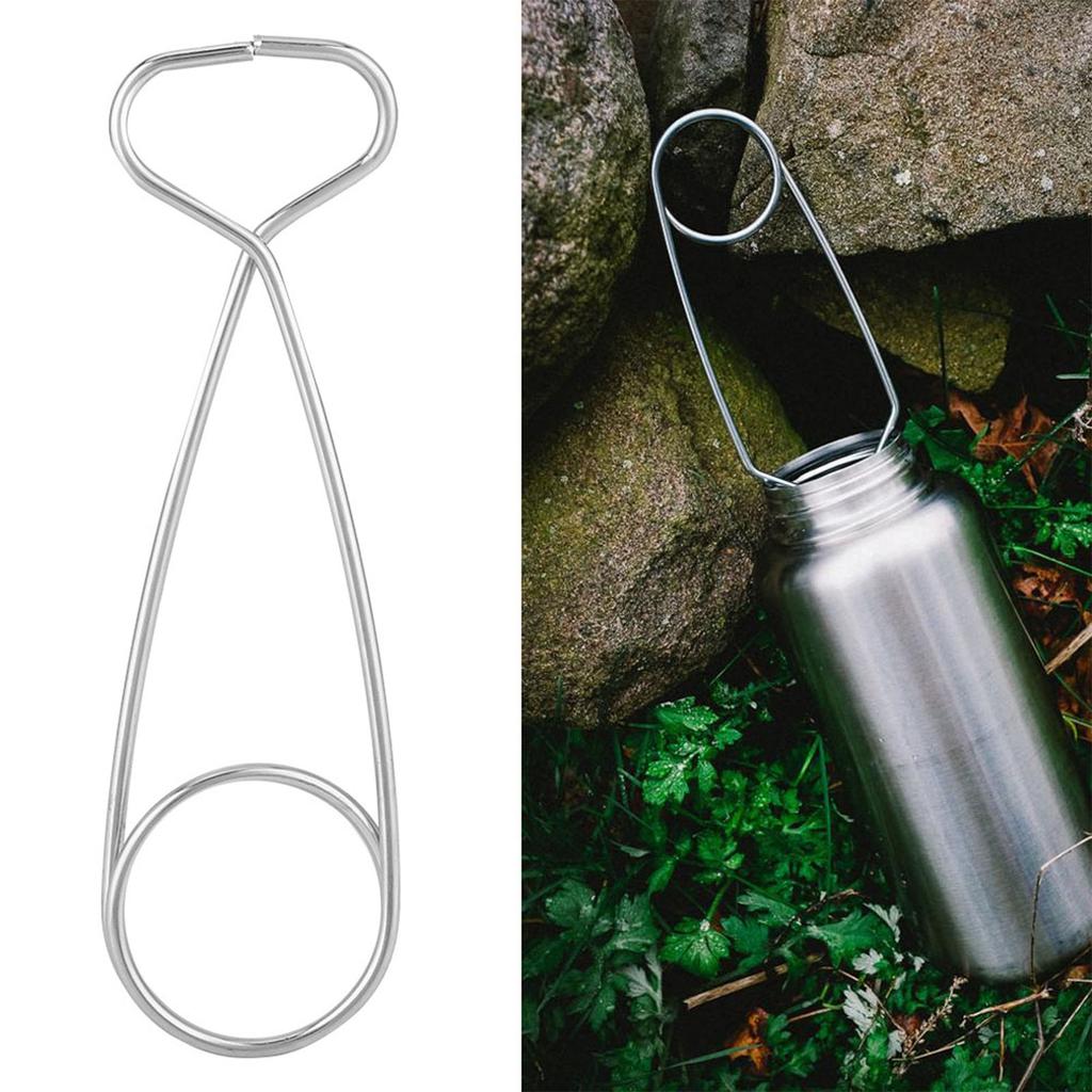 2Pcs Stainless Steel, Jaw Sprders Hanging Pot Hanging Fish Mouth of 2 Other Hook Rack for Cooker Water Bottle