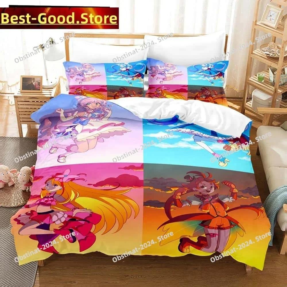 3D Kawaii Anime Hirogaru Sky! Pretty Cure Printed Bed Set Duvet Cover Pillowcase Bedding Set Linen Sheet Quilt Cover Full Size