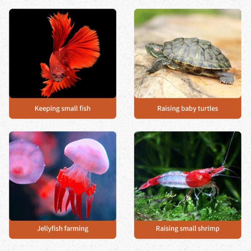 Aquarium Mini Fish Tank Reptile Pet Led Light Box Stackable Aquarium Cylinder Landscape Seaweed For Home Office Decoration