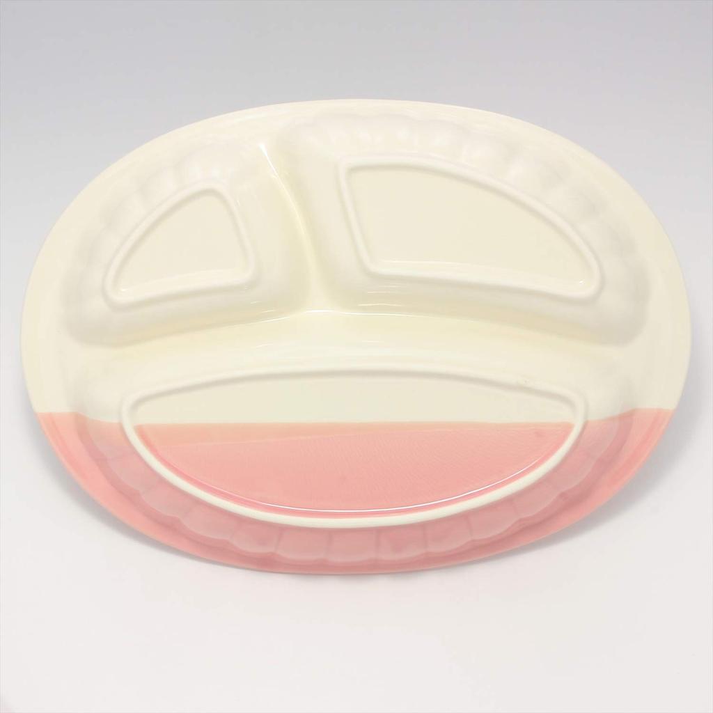 Banko Ware Lunch Divided One Panda x Microwave and Dishwasher Made in Product 17496 Children's Tableware, Ceramic, Oven-Safe Plate, Plate, Plate,