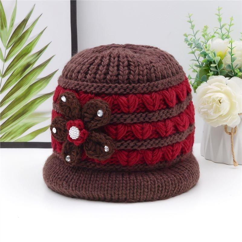 

Hat Women s Autumn and Winter Wool Hat Hat Thickened Thickened Old Lady Basin Hat Knitted Hat velvet with high elasticity