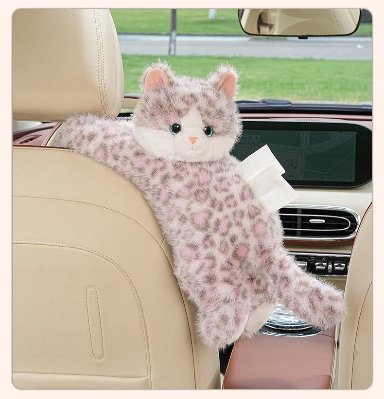 Derpy Cat Plush Car Tissue Box Holder & Decorative Hanging Doll