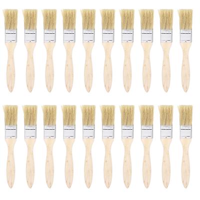20Pcs Paint Brush Artificial Fur Flat Wood Handle Brush Kit for Grilling or Cleaning 25mm