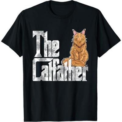 Cat Dad The Catfather Maine Coon Cat Father Kitty Daddy T-Shirt LTDV Mens Womens Tank Top Sweatshirt Hoodie Longsleeve 336 Black