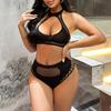 Elegant European & American Mesh Garter Fishnet See-through Bikini - Style K232.