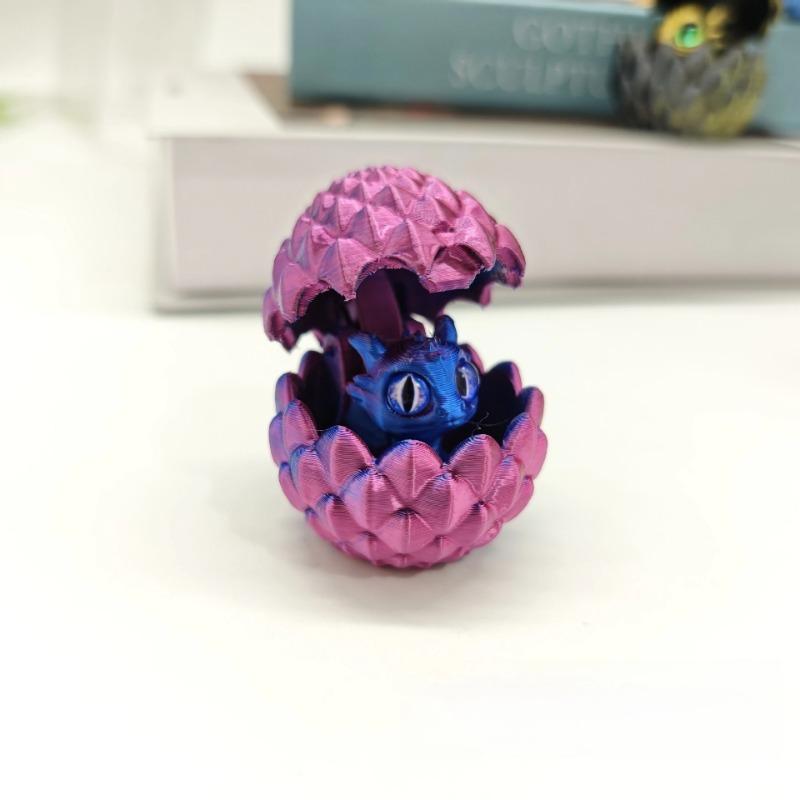 3D Printed Dragon Egg Figures Animal Toys Dragon Toys Simulation Eyes Home Accessories Desktop Decor Kids Toy Gift