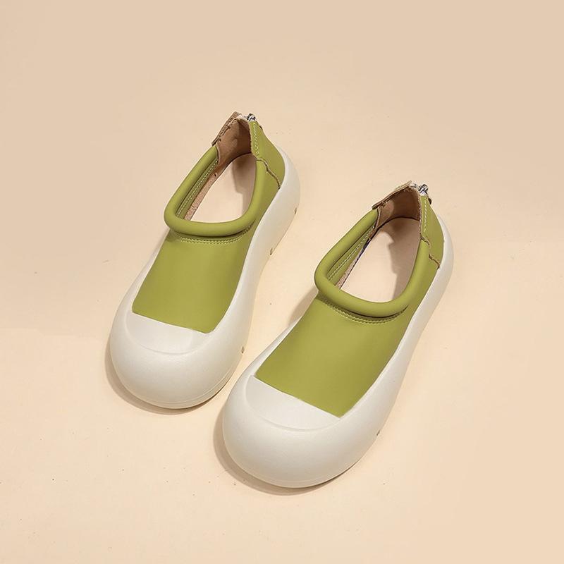 

Нишевый дизайн спортивной обуви на толстой подошве с круглым носком для женщин на весну и лето 2025 года, новые повседневные кеды, универсальные большеголовые уродливо-милые туфли 40 светло-зеленый