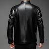 Fleece Leather Jacket Men's Autumn and Winter New Lapel Collar Soft Leather Jacket Middle-aged Men Loose and Casual