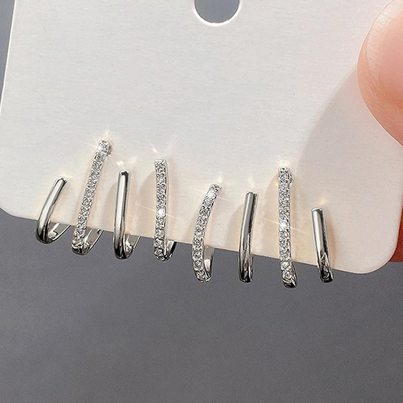 Huitan Dazzling Women's Ear Claw Earrings with Shiny Cubic Zirconia Simple Stylish Daily Wear Accessories Gift Statement JewelryGood product