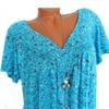 Large Size, Floral Top, V-neck, T-shirt, Loose Fit, Short Sleeved, Printed T-shirt