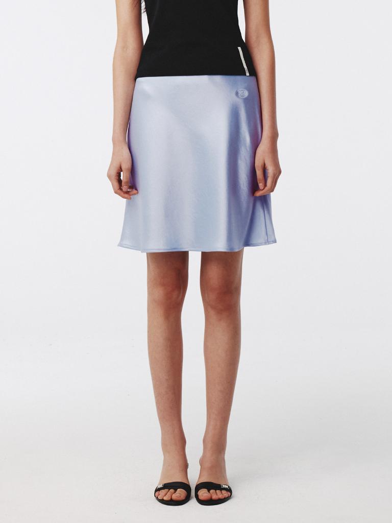 Gijun Essential Satin Mini Skirt Sky Blue